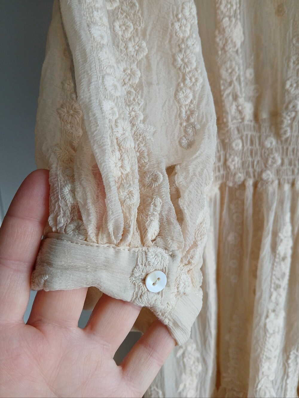 Sundance Silk Floral Embroidered Overlay Dress - Picture 7 of 10